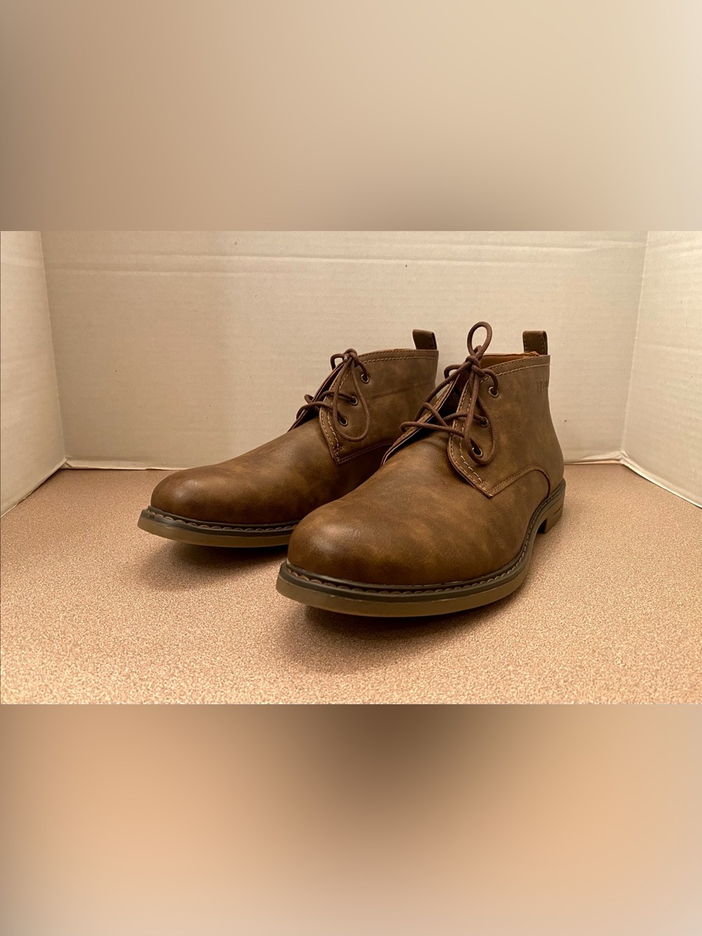 Men IZOD CAMPO Brown Lace-Up Oxford Boot Chukka Shoes Size 12 Med